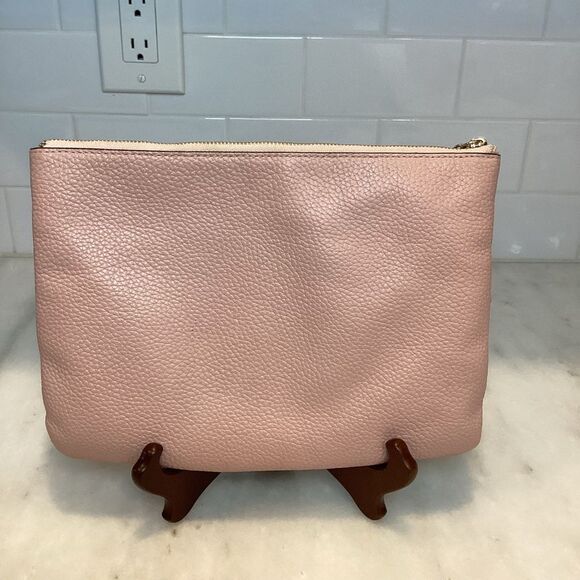 Kate Spade Sienne Logo Large Pebbled Leather Tassel Pouch Clutch - Picture 4 of 16